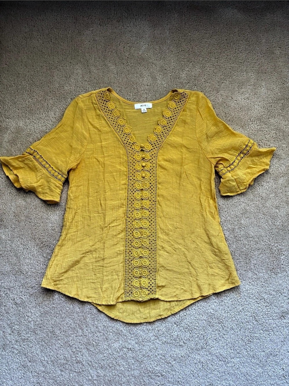 Mine Embroidered Yellow Blouse